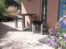 Cafe`-bord,600x600mm,med Ottaskiffer.Pall "Haverdal"